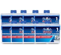 Finish, Limpiador de lavavajillas, 250 ml (paquete de 8 unidades, total 2 L), elimina la grasa y la cal, olor fresco, combate el olor para una lavadora más limpia e higiénica