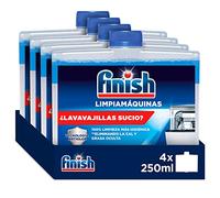 Finish Líquido para Lavavajillas, Limpia lavavajillas contra el mal olor, la cal y la grasa del lavaplatos, limpiador lavavajillas, 250 ml x 4, El embalaje puede variar