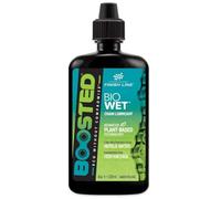Finish Line Boosted Bio Lubricante para cadena de bicicleta húmeda, fórmula de alto rendimiento a base de plantas, película húmeda repelente al agua para todas las condiciones de ciclismo, 4 onzas