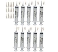 Finish Line Caulk Jeringas de calafateo de 30 ml con tapas de fácil agarre y 25 puntas dispensadoras de plástico. El kit de llenado se vende por separado