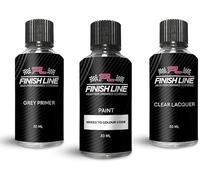 FINISH LINE Kit de pintura de retoque de 30 ml para Audi R902, pintura gris y blanca, imprimación gris, pintura laca transparente