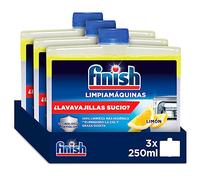 Finish Limpiamáquinas, Limpieza higiénica para el lavavajillas contra el mal olor, la cal y la grasa, Multicolor, 250 ml x 3 Limón