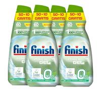 Finish Power Gel 0% Detergente Gel Lavavajilla con Certificado Ecológico, 4 unidades - 240 Dosis