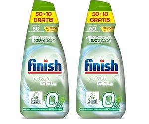 Finish Power Gel 0% Detergente Lavavajillas Ecológico - 900ml (Paquete de 2)