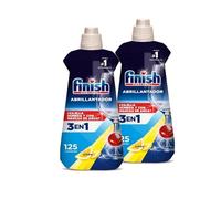 Finish Powerball Abrillantador lavavajillas, seca, brillante y sin marcas, aroma limón, 2 x 500 ml - Total 250 lavados