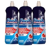 Finish Powerball Abrillantador Lavavajillas, vajilla seca, brillante y sin marcas - 3 unidades x 800ml - Total 600 lavados