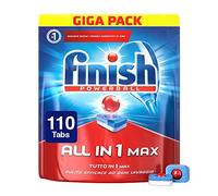 Finish Powerball, Pastillas para lavavajillas todo en uno Máx., Regular, 110 lengüetas, 1800 g