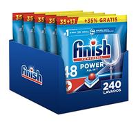 Finish Powerball Power All in 1 Pastillas para el lavavajillas Regular Megapack 240 pastillas (5 bolsas de 48 pastillas)