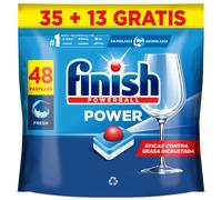 Finish Powerball POWER All in 1 REGULAR Pastillas para Lavavajillas, Limpieza y Brillo Diario, Eficaz contra Grasa, Profesional