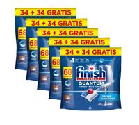 Finish Powerball Quantum - 136 o 340 Pastillas para Lavavajillas, Limpieza y Brillo Potentes, Aroma Regular, Formato 2x68 y 5x68 Lavados