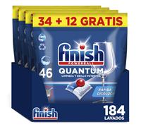 Finish Powerball Quantum, 92 | 138 | 184 Pastillas para Lavavajillas, Limpieza y Brillo Potentes, Aroma Regular Formato 2x46 | 3x46 | 4x46