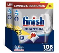 Finish Powerball Quantum All in 1 Pastillas para el lavavajillas Limón 106 pastillas (2 bolsas de 53 pastillas)
