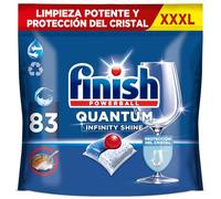 Finish Powerball Quantum Infinity Shine Pastillas para el Lavavajillas, limpieza potente y protección del cristal, 83 pastillas