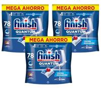 Finish Powerball Quantum Limpieza y Brillo Potentes, Pastillas para lavavajillas, aroma Regular, 234 Pastillas (3 x 78 Pastillas)
