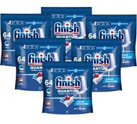 Finish Powerball Quantum Limpieza y Brillo Potentes, Pastillas para lavavajillas, aroma Regular, 384 Pastillas (6 x 64 Pastillas)