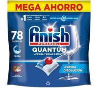 Finish Powerball Quantum Limpieza y Brillo Potentes, Pastillas para lavavajillas, aroma Regular, 78 Pastillas