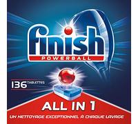 Finish Pastillas para lavavajillas Powerball All in One Max - 136 pastillas para lavavajillas