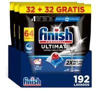 Finish Powerball Ultimate 192 Pastillas para Lavavajillas (Formato 3x64), Aroma Regular, Limpieza y Brillo Profundos