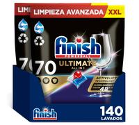 Finish Powerball Ultimate All in 1 pastillas, 140 Cápsulas Lavavajillas, Aroma Regular, Formato 2 Paquetes de 70 Pastillas