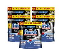 Finish Powerball Ultimate All in 1 Pastillas para Lavavajillas, Eficaces contra Manchas Secas e Incrustadas, 64 Pastillas, Pack de 1 (64 Pastillas), Pack de 2 (128 Pastillas), Pack de 3 (192