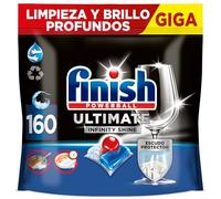 Finish Powerball Ultimate Infinity Shine, Pastillas para el Lavavajillas contra Manchas Resecas y Escudo Protector, 2 packs de 80, total 160 Pastillas