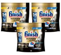 Finish Powerball Ultimate Plus All in 1 Dishwasher Tablets, 162 Dishwasher Capsules, Our Maximum Cleanliness and Diamond Shine, Regular Scent, Packaging May Vary (3 x 54 Caps)