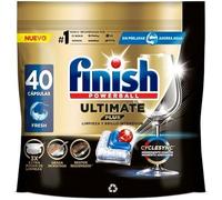 Finish Powerball Ultimate Plus All in 1. pastillas para el lavavajillas. tecnología Cyclesync. limpieza intensiva y brillo diamante. 40 pastillas
