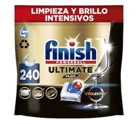 Finish Powerball Ultimate Plus All in 1, Pastillas para Lavavajillas con Tecnología Cyclesync, Limpieza Intensiva y Brillo Diamante, 240 Unidades (6x40)