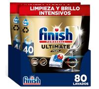 Finish Powerball Ultimate Plus All in 1. pastillas para el lavavajillas. tecnología Cyclesync. limpieza intensiva y brillo diamante. 80 pastillas (2x40 pastillas)