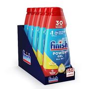 Finish Powergel - Detergente para lavavajillas de limón, gel para lavavajillas, 150 lavados, 5 paquetes de 30 lavados de líquido para lavavajillas