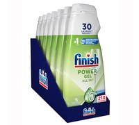 Finish Powergel - Detergente para lavavajillas, 0%, 210 lavados, 7 paquetes de 30 lavados de líquido para lavavajillas contra la suciedad persistente