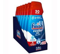 Finish Powergel - Detergente para lavavajillas líquido, multiacción, 100% vajilla más protegida, 210 lavados, 7 paquetes de 30 lavados
