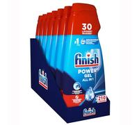 Finish Powergel - Gel detergente para lavavajillas líquido, multiacción, potencia desengrasante, fresh, 210 lavados, 7 paquetes de 30 lavados