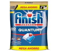 Finish Quantum All in 1 Pastillas para lavavajillas - 80 cápsulas | Pastillas eficaces contra la grasa incrustada, ofrecen disolución rápida. Detergente para lavavajillas Finish