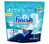 Finish Quantum Ultimate - 20 pastillas para lavavajillas, con el poder de Napisan, 1 paquete de 20 pastillas - 274 g