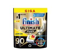 Finish Ultimate Plus cápsulas de limón para lavavajillas, 90 unidades