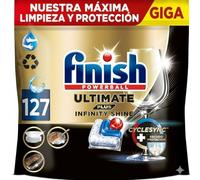 Finish Ultimate Plus Infinity Shine, Pastillas para el Lavavajillas, limpieza y brillo intensivos, y protección del cristal, 127 pastillas