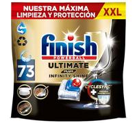Finish Ultimate Plus Infinity Shine, Pastillas para el Lavavajillas, limpieza y brillo intensivos, y protección del cristal, 73 pastillas