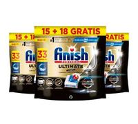 Finish Ultimate Plus Lavavajillas Cápsulas - Bolsa Ahorro 99 cápsulas, Limpieza Profunda y Brillo Intenso, Acción Desengrasante y Antical