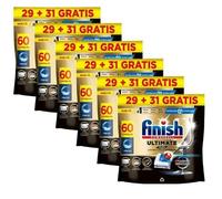 Finish Ultimate Plus Lavavajillas Cápsulas Pack Anual 6 x 60 (360 Cápsulas) - Máximo Poder Quitagrasas y Brillo