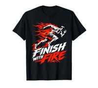 Finish with Fire Sprinting Athlete Camiseta