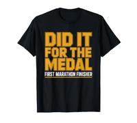 Finisher Primer Maratón Medalla Corredor Correr Divertido Camiseta