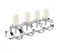 Fink Gorden 158022 - Candelabro (4 focos, Aluminio niquelado, Longitud: 85 cm, Ancho: 27 cm, Altura: 18 cm)