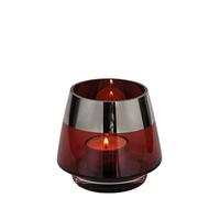 Fink - Jona - Portavelas - Portavelas - Rojo - con borde de platino - Cristal - Soplado - Dimensiones (diámetro x altura): 11 x 9 cm