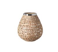 Fink Shona - Portavelas sin cristal, con recubrimiento en polvo, liso, plateado, natural, 26 x 26 x 28 x 26 cm
