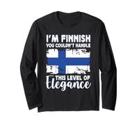 Finland Flag Proud Elegant Finnish Boyfriend Girlfriend Manga Larga