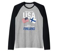 Finlandés Americano Mi Historia Comenzó En Finlandia Orgullo Finlandés Camiseta Manga Raglan