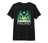 Finlandia Aurora Boreal Retro Helsinki Finlandés Laponia Nieve Camiseta Premium