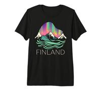 Finlandia Aurora Boreal Retro Helsinki Finlandés Laponia Nieve Camiseta Premium