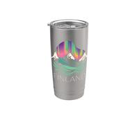 Finlandia Aurora Boreal Retro Helsinki Finlandés Laponia Nieve Vaso térmico de acero inoxidable de doble pared